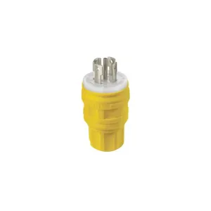 LEVITON 28W81 WatertigHeight Locking Plug, L21-30P, 30 A, 120/208VAC, Yellow, 4 Poles, Screw Terminals | CR9HKU 792TE7