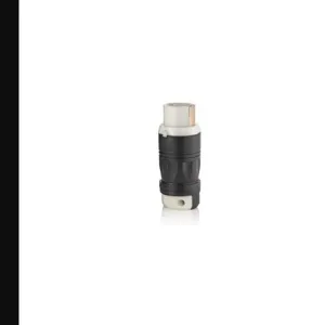 LEVITON 3762C Locking Connector, Non-NEMA, 50 A, 250V AC, 2 Poles, Black/White, Gen Use | CR9HCP 792TG4