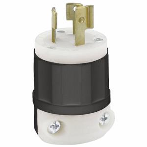 LEVITON 4570-C Locking Plug, L6-15P, 250V AC, 15 A, 2 Poles, Black/White, Screw Terminals, L6-15 | CR9HDN 792TG8