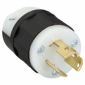 LEVITON 4720-C Locking Plug, L5-15P, 125V AC, 15 A, 2 Poles, Black/White, Screw Terminals, L5-15 | CR9HDK 792TH0