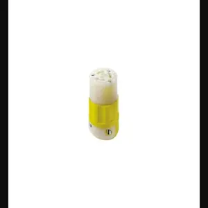 LEVITON 4729-CY Locking Connector, L5-15R, 15 A, 125V AC, 2 Poles, White/Yellow, Screw Terminals | CR9HBZ 792TH2