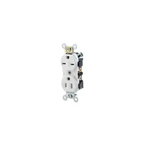 LEVITON 5031-W Receptacle, Duplex, 5-15R/6-15R, 15 A, 125/250V AC, White, 2 Poles, Screw Terminals | CR9HUZ 792TJ3