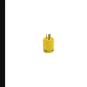 LEVITON 515PV Straight Blade Plug, 5-15P, 15 A, 125VAC, 2 Poles, Yellow, Screw Terminals | CR9HJL 792TK0