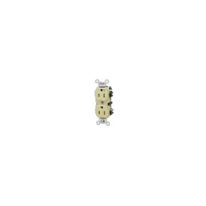 LEVITON 5262-IGI Receptacle, Duplex, 5-15R, 125V AC, 15 A, 2 Poles, Ivory, Screw Terminals, Isolated Ground | CR9HTK 792TL7