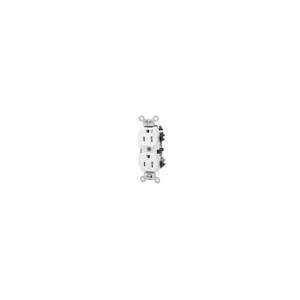 LEVITON 5262-IGW Receptacle, Duplex, 5-15R, 125V AC, 15 A, 2 Poles, White, Screw Terminals, Isolated Ground | CR9HTR 792TL9