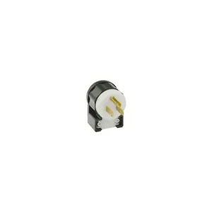 LEVITON 5266-CA Angle Straight Blade Plug, 5-15P, 15 A, 125VAC, Black/White, 2 Poles, Screw Terminals | CR9JDJ 792TM3