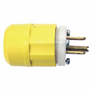 LEVITON 5366-CY Straight Blade Plug, 5-20P, 20 A, 125VAC, White/Yellow, 2 Poles | CR9HKB 792TU0
