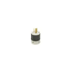 LEVITON 5266-PLC Straight Blade Plug, 5-15P, 15 A, 125VAC, Black/White, 2 Poles, Screw Terminals, 5-15 | CR9HJP 792TM6