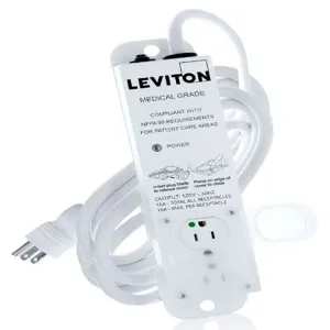 LEVITON 5302M-1N5 Outlet Strip, 2 Outlets, 15 ft Cord Length, 15 A Max. Amps, NEMA 5-15P, Power Indicator | CR9HGH 791EF1