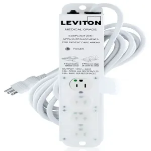 LEVITON 5304M-1N5 Outlet Strip, 4 Outlets, 15 ft Cord Length, 15 A Max. Amps, NEMA 5-15P, Power Indicator | CR9HGK 791EF5