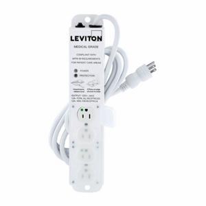 LEVITON 5304M-1S7 Surge Protected Outlet Strip, 4 Outlets, Hospital Grade, NEMA 5-15P, 7 ft Cord Length | CR9HHF 791EE2