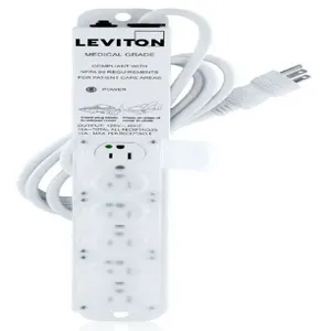 LEVITON 5306M-1N7 Outlet Strip, 6 Outlets, 7 ft Cord Length, 15 A Max. Amps, NEMA 5-15P, Power Indicator | CR9HGW 791ED9