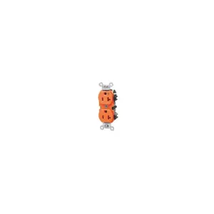 LEVITON 5362-IG Receptacle, Duplex, 5-20R, 125V AC, 20 A, 2 Poles, Orange, Screw Terminals | CR9HVJ 792TR8