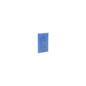 LEVITON 5380-B Receptacle, Decorator Duplex, 5-20R, 125V AC, 20 A, 2 Poles, Blue, Screw Terminals | CR9HQU 792TU7