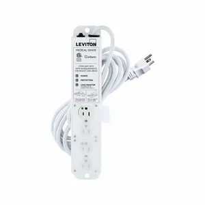 LEVITON 53C4M-1S5 Surge Protected Outlet Strip, 4 Outlets, Hospital Grade, NEMA 5-15P, 15 ft Cord Length | CR9HHD 791EC1