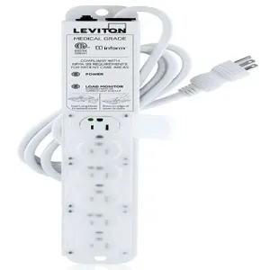 LEVITON 53C6M-1N7 Outlet Strip, 6 Outlets, 7 ft Cord Length, 15 A Max. Amps, Hospital Grade NEMA 5-15P | CR9HGV 791EC8