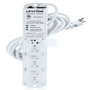 LEVITON 53C6M-2S5 Surge Protected Outlet Strip, 6 Outlets, Hospital Grade, NEMA 5-20P, 15 ft Cord Length | CR9HHW 791EC3