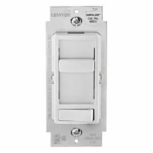 LEVITON 66EV-10W Lighting Di mmer, ELV, 1-Pole/3-Way, 120V AC, 300W, White | CR9HAZ 791DY8