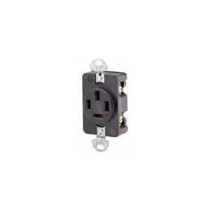 LEVITON 7250-FR Receptacle, Single, 18-20R, 20 A, 120/208V AC, Black, 4 Poles, Screw Terminals, Std Resist | CR9HYU 792TX7