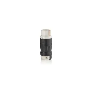 LEVITON 7764C Locking Connector, Non-NEMA, 50 A, 250V DC/600V AC, 3 Poles, Black/White, Gen Use | CR9HCR 792TY9