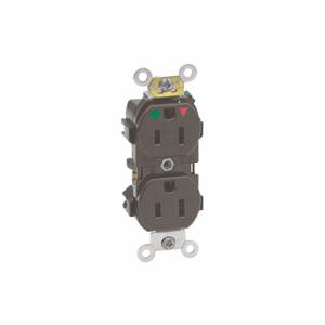 LEVITON 8200-IGB Receptacle, Duplex, 5-15R, 15 A, 125V AC, Brown, 2 Poles, Screw Terminals | CR9HTX 792TZ5