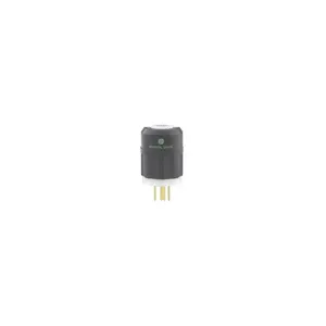 LEVITON 8215-C Straight Blade Plug, 5-15P, 15 A, 125VAC, Black/White, 2 Poles Terminals | CR9HJN 792U08