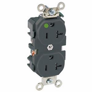 LEVITON 8300-E Receptacle, Duplex, 5-20R, 20 A, 125V AC, Black, 2 Poles, Screw Terminals | CR9HVQ 792U13