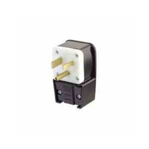 LEVITON 8352-P Angle Straight Blade Plug, 18-50P, 50 A, 120/208VAC, Black, 4 Poles | CR9JDQ 792U44