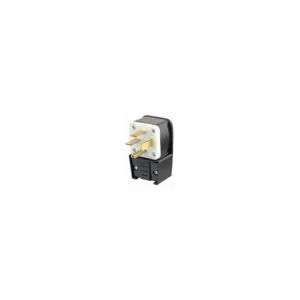 LEVITON 8432-P Angle Straight Blade Plug, 15-30P, 30 A, 250VAC, Black, 3 Poles | CR9JDD 792U53