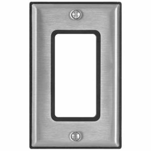 LEVITON 84401-G40 Decora Device Wall Plate, Decorator-Rocker, Stainless Steel, Silver, 1 Outlet Openings | CR9JDU 802G37