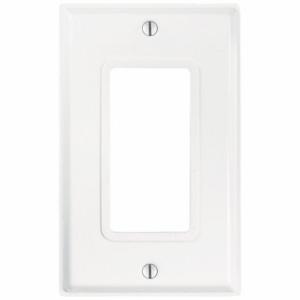LEVITON 84401-G4W Decora Device Wall Plate, Decorator-Rocker, Stainless Steel, White, 1 Outlet Openings | CR9JDV 802G39