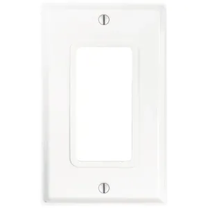 LEVITON 84401-G4W Decora Device Wall Plate, Decorator-Rocker, Stainless Steel, White, 1 Outlet Openings | CR9JDV 802G39