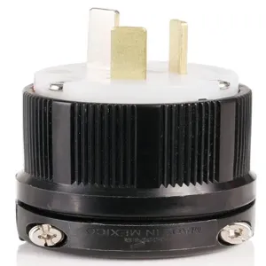 LEVITON 9151-N Straight Blade Plug, 10-20P, 20 A, 125/250VAC, Black, 3 Poles, Screw Terminals | CR9HJA 792U59