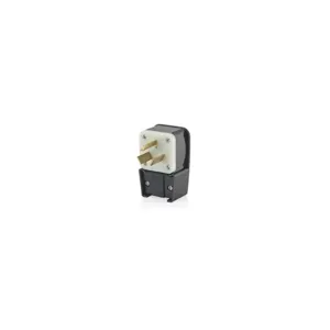 LEVITON 9332-P Angle Straight Blade Plug, 10-30P, 30 A, 125/250VAC, Black, 3 Poles, Screw Terminals | CR9JCX 792U61