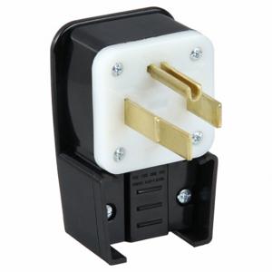 LEVITON 9452-P Winkelstecker mit gerader Klinge, 14-50P, 50 A, 125/250 VAC, Schwarz, 3 Pole | CR9JDB 792U64