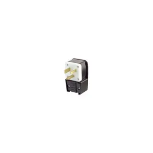 LEVITON 9550-P Angle Straight Blade Plug, 5-50P, 50 A, 125VAC, Black, 2 Poles | CR9JDN 792U68