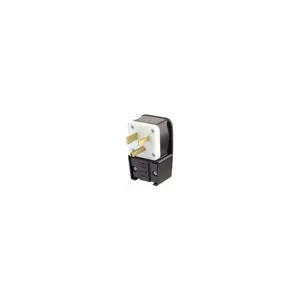 LEVITON 9650-P Angle Straight Blade Plug, 6-50P, 50 A, 250VAC, Black, 2 Poles | CR9JDP 792U70