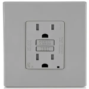 LEVITON AFTR1-GY Receptacle, Decorator Duplex, 5-15R, 15 A, 125V AC, Gray, 2 Poles, Screw Terminals | CR9HQK 792U72