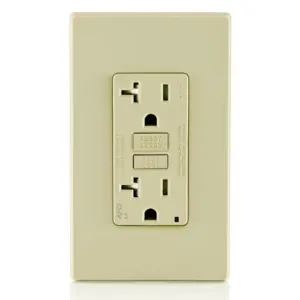 LEVITON AFTR2-I Receptacle, Decorator Duplex, 5-20R, 20 A, 125V AC, Ivory, 2 Poles, Screw Terminals | CR9HRR 792U79