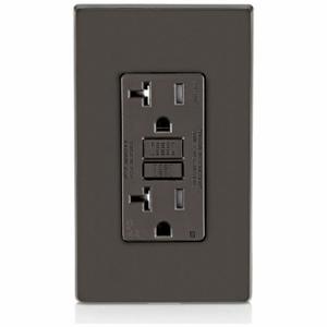 LEVITON AFTR2-Buchse, Decorator Duplex, 5-20R, 20 A, 125 V AC, braun, 2 Pole, Schraubklemmen | CR9HRH 792U76