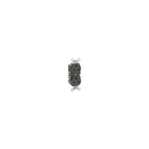 LEVITON BR20-E Receptacle, Duplex, 5-20R, 20 A, 125V AC, Black, 2 Poles, Screw Terminals, Std Resist | CR9HVT 792U84