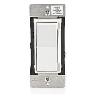 LEVITON DS710-10Z Lighting Di mmer, Fluorescent/LED, 1-Pole/3-Way, 120V AC, 10A /1200VA | CR9HBH 791EA3