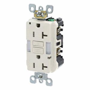 LEVITON GFNL2-T GFI Receptacle, Decorator Duplex, 5-20R, 20 A, 125 VAC, Light Almond, 2 Poles | CR9HNW 792UD5