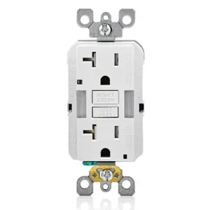 LEVITON GFNL2-W GFI Receptacle, Decorator Duplex, 5-20R, 20 A, 125 VAC, White, 2 Poles, Screw Terminals | CR9JAG 792UD6