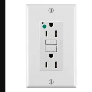 LEVITON GFNT1-HGW GFI Receptacle, Decorator Duplex, 5-15R, 15 A, 125 VAC, White, 2 Poles, Screw Terminals | CR9HMX 792UE6