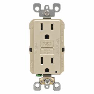 LEVITON GFNT1-I GFI-Buchse, Decorator Duplex, 5-15R, 15 A, 125 VAC, Elfenbein, 2 Pole, Schraubklemmen | CR9HMG 792UE7