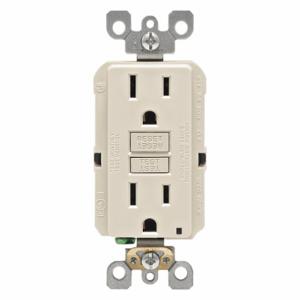 LEVITON GFNT1-T GFI Receptacle, Decorator Duplex, 5-15R, 15 A, 125 VAC, Light Almond, 2 Poles | CR9HMJ 792UE8