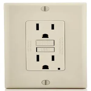 LEVITON GFNT1-T GFI Receptacle, Decorator Duplex, 5-15R, 15 A, 125 VAC, Light Almond, 2 Poles | CR9HMJ 792UE8