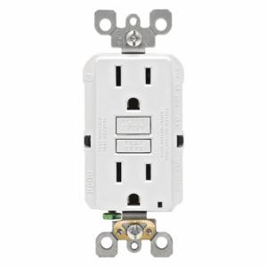 LEVITON GFNT1-W GFI Receptacle, Decorator Duplex, 5-15R, 15 A, 125 VAC, White, 2 Poles, Screw Terminals | CR9HMT 792UE9