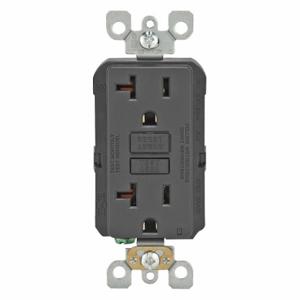 LEVITON GFNT2-E GFI Receptacle, Decorator Duplex, 5-20R, 20 A, 125 VAC, Black, 2 Poles, Screw Terminals | CR9HNA 792UF1